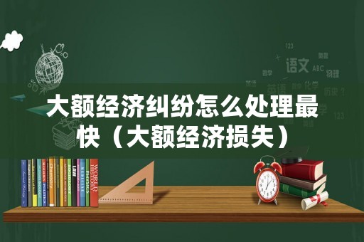 大額經濟糾紛怎么處理最快（大額經濟損失）