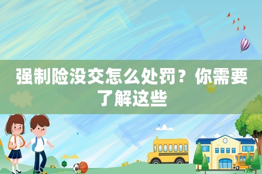 強制險沒交怎么處罰？你需要了解這些