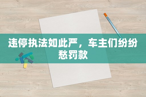 違停執法如此嚴，車主們紛紛愁罰款
