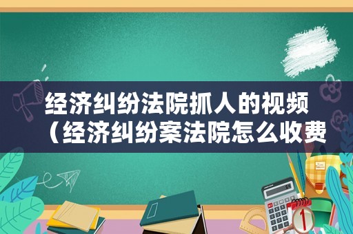 經(jīng)濟(jì)糾紛法院抓人的視頻（經(jīng)濟(jì)糾紛案法院怎么收費(fèi)）