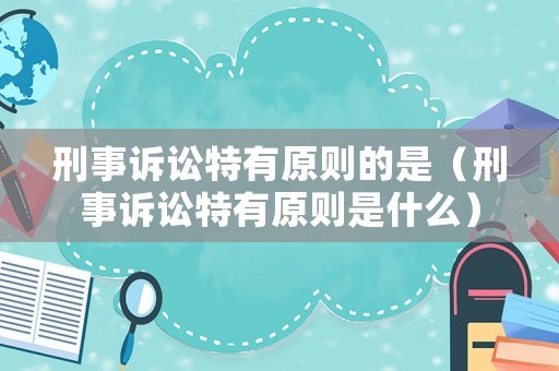 刑事訴訟特有原則的是（刑事訴訟特有原則是什么）