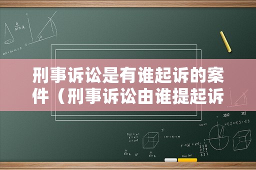 刑事訴訟是有誰起訴的案件（刑事訴訟由誰提起訴訟）