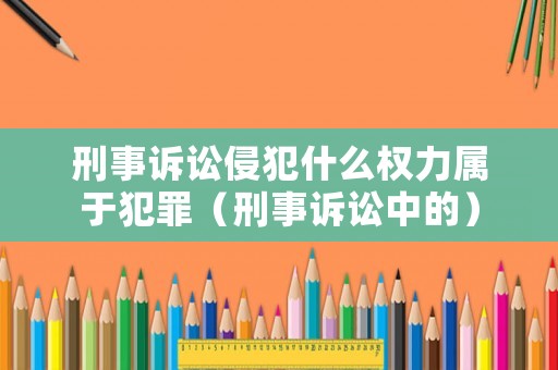 刑事訴訟侵犯什么權力屬于犯罪（刑事訴訟中的）