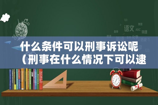 什么條件可以刑事訴訟呢（刑事在什么情況下可以逮捕）