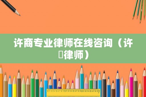 許商專業律師在線咨詢（許垚律師）