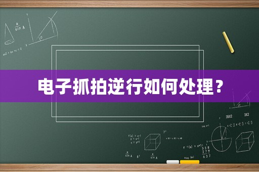 電子抓拍逆行如何處理？