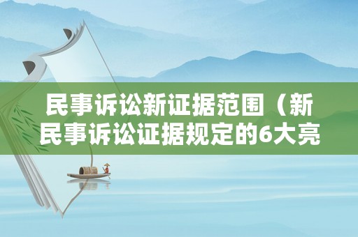 民事訴訟新證據范圍（新民事訴訟證據規定的6大亮點）