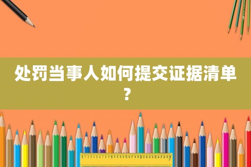 處罰當(dāng)事人如何提交證據(jù)清單？