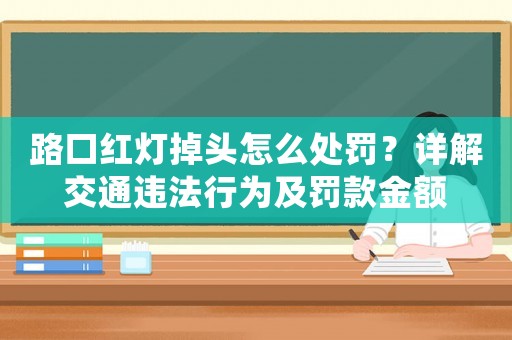 路口紅燈掉頭怎么處罰？詳解交通違法行為及罰款金額