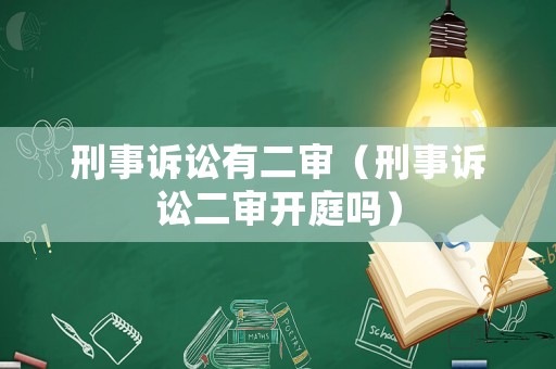 刑事訴訟有二審（刑事訴訟二審開庭嗎）