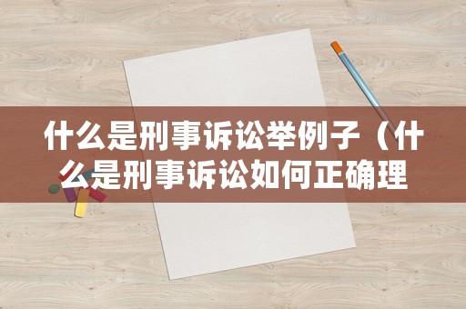 什么是刑事訴訟舉例子（什么是刑事訴訟如何正確理解）