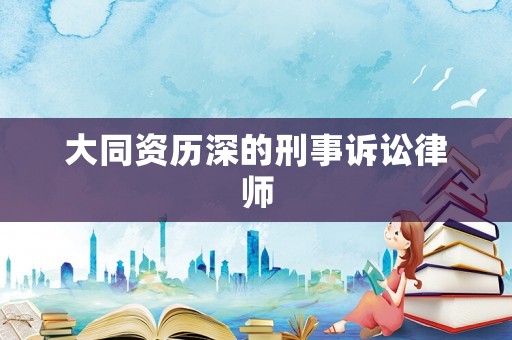 大同資歷深的刑事訴訟律師