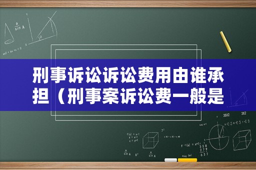 刑事訴訟訴訟費用由誰承擔（刑事案訴訟費一般是多少錢）