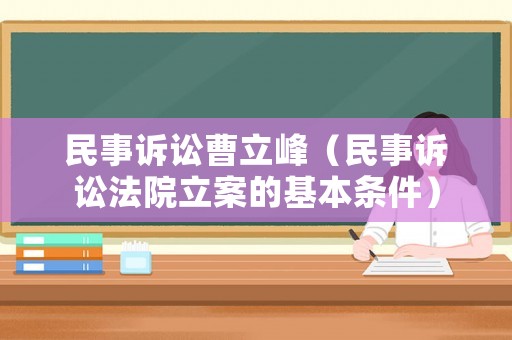 民事訴訟曹立峰（民事訴訟法院立案的基本條件）