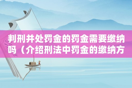 判刑并處罰金的罰金需要繳納嗎（介紹刑法中罰金的繳納方式）