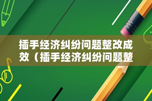 插手經濟糾紛問題整改成效（插手經濟糾紛問題整改成效情況）