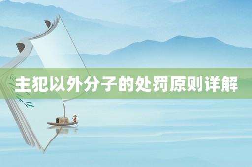 主犯以外分子的處罰原則詳解