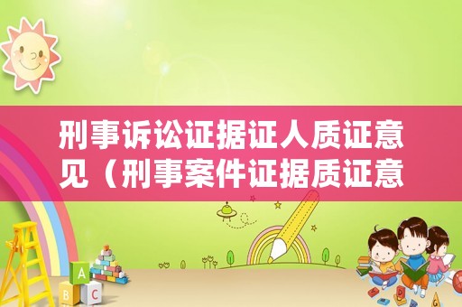 刑事訴訟證據證人質證意見（刑事案件證據質證意見）