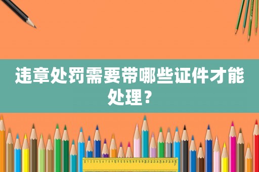 違章處罰需要帶哪些證件才能處理？