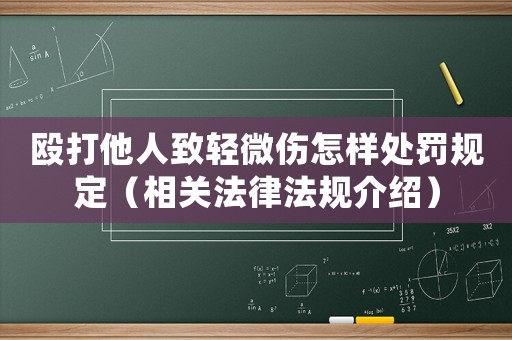毆打他人致輕微傷怎樣處罰規定（相關法律法規介紹）
