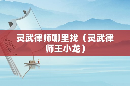 靈武律師哪里找（靈武律師王小龍）