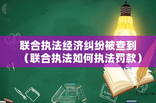 聯(lián)合執(zhí)法經(jīng)濟(jì)糾紛被查到（聯(lián)合執(zhí)法如何執(zhí)法罰款）