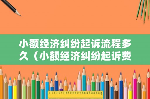 小額經(jīng)濟糾紛起訴流程多久（小額經(jīng)濟糾紛起訴費用誰出）