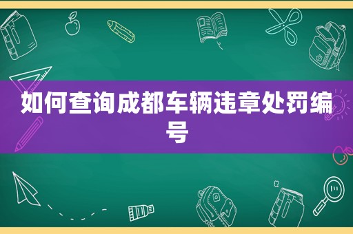 如何查詢成都車輛違章處罰編號