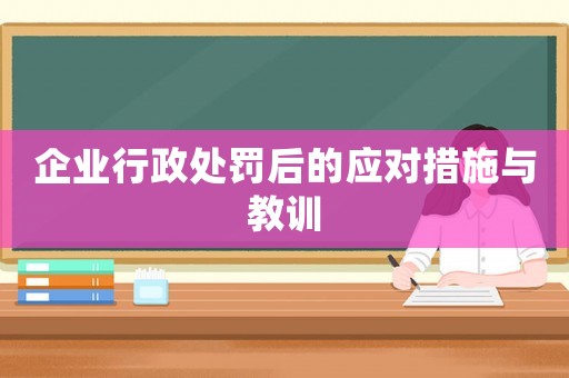 企業(yè)行政處罰后的應(yīng)對(duì)措施與教訓(xùn)