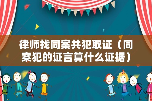 律師找同案共犯取證（同案犯的證言算什么證據）