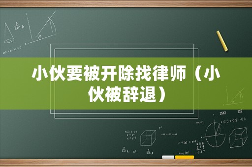 小伙要被開(kāi)除找律師（小伙被辭退）