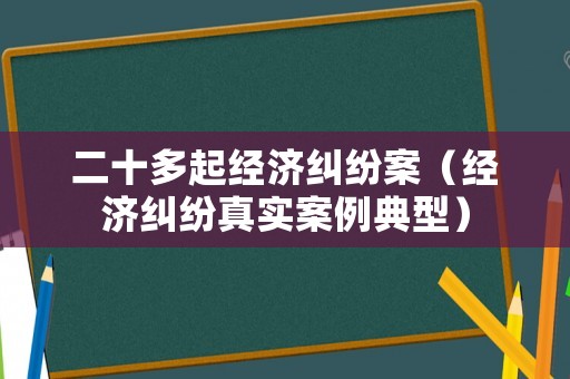 二十多起經濟糾紛案（經濟糾紛真實案例典型）