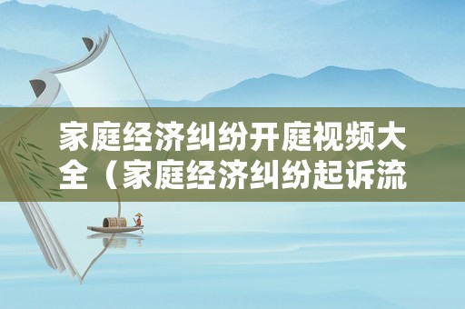 家庭經(jīng)濟糾紛開庭視頻大全（家庭經(jīng)濟糾紛起訴流程）