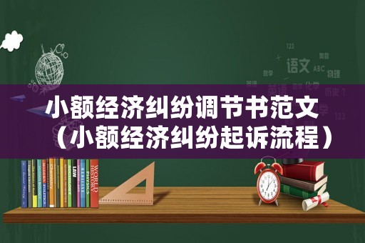 小額經濟糾紛調節書范文（小額經濟糾紛起訴流程）