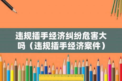 違規插手經濟糾紛危害大嗎（違規插手經濟案件）