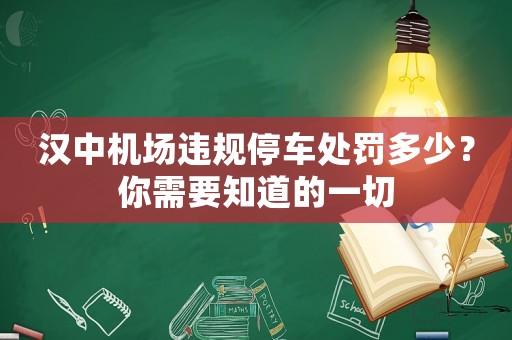 漢中機場違規停車處罰多少？你需要知道的一切