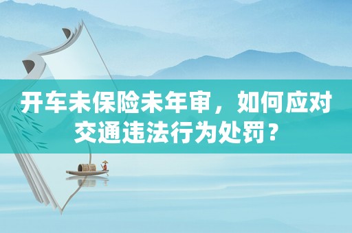 開車未保險(xiǎn)未年審，如何應(yīng)對交通違法行為處罰？