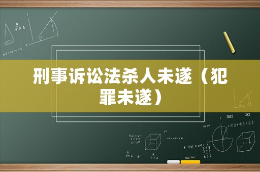 刑事訴訟法殺人未遂（犯罪未遂）