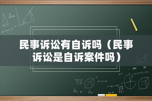 民事訴訟有自訴嗎（民事訴訟是自訴案件嗎）