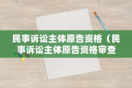 民事訴訟主體原告資格（民事訴訟主體原告資格審查）