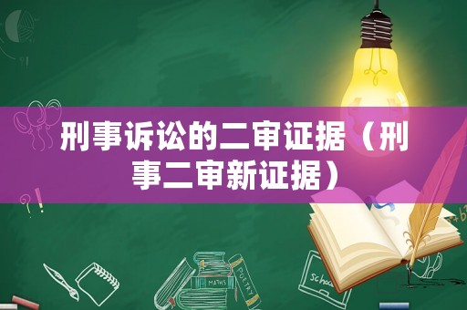刑事訴訟的二審證據(jù)（刑事二審新證據(jù)）
