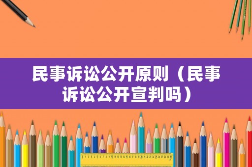 民事訴訟公開原則（民事訴訟公開宣判嗎）