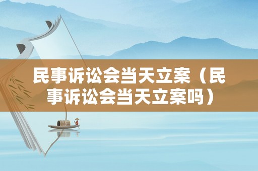 民事訴訟會當天立案（民事訴訟會當天立案嗎）