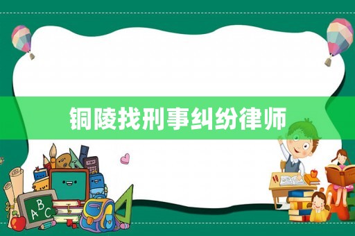 銅陵找刑事糾紛律師