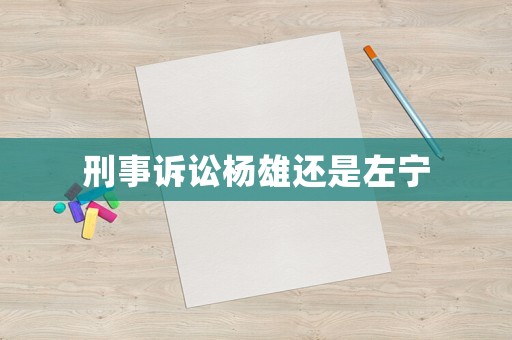 刑事訴訟楊雄還是左寧