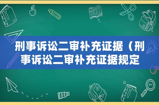 刑事訴訟二審補充證據（刑事訴訟二審補充證據規定）