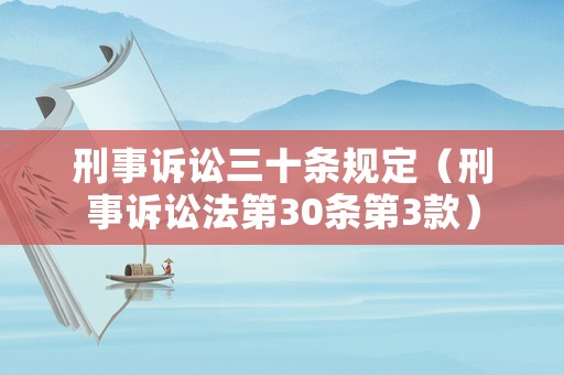 刑事訴訟三十條規定（刑事訴訟法第30條第3款）