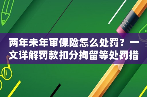 兩年未年審保險怎么處罰？一文詳解罰款扣分拘留等處罰措施
