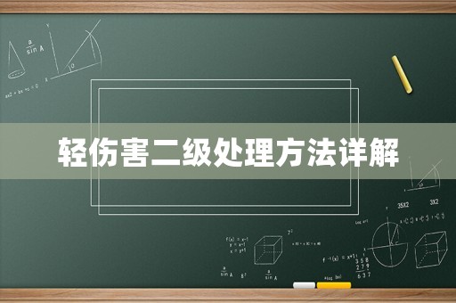 輕傷害二級處理方法詳解