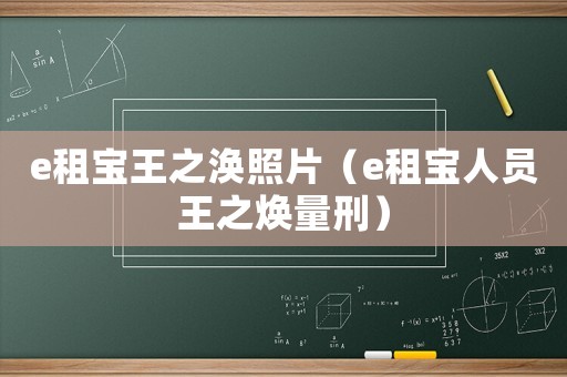 e租寶王之渙照片（e租寶人員王之煥量刑）